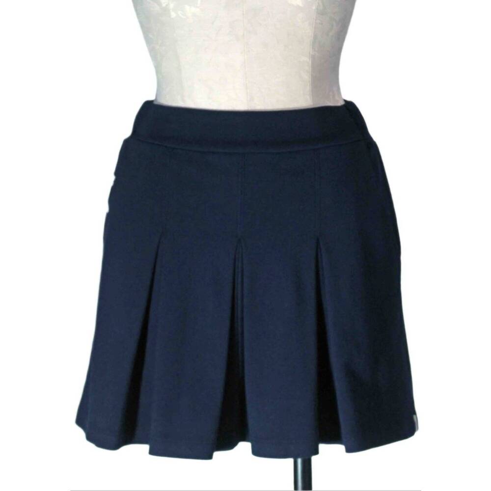 NEW STATESIDE women's ponte pleated mini skirt in new navy